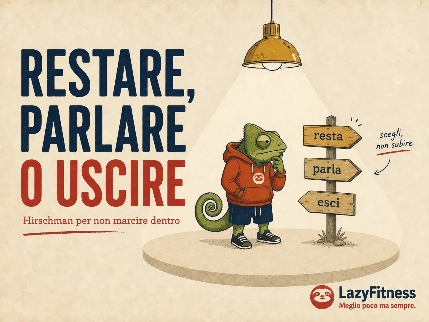 Quando restare, quando parlare, quando uscire: usare Hirschman per non marcire nei sistemi sbagliati